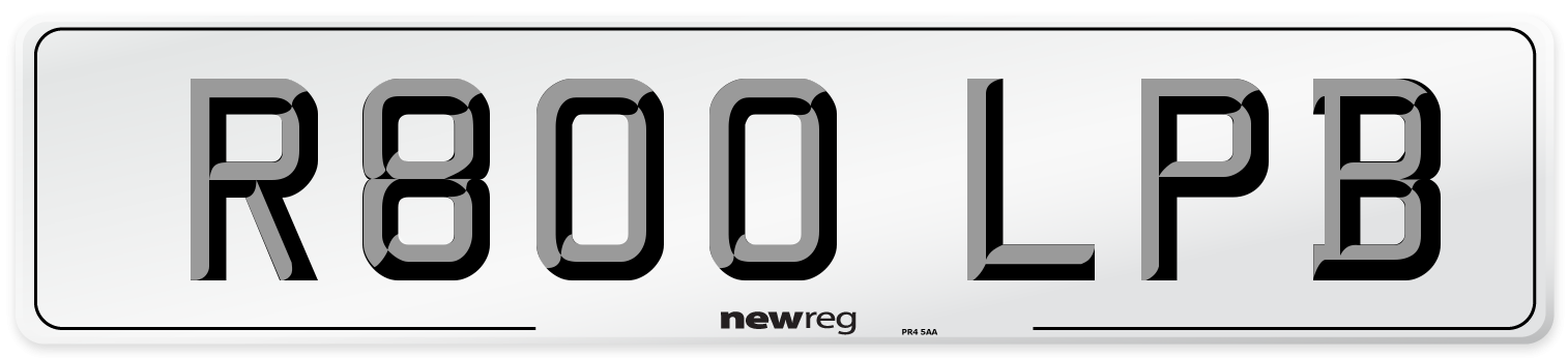 R800 LPB Number Plate from New Reg